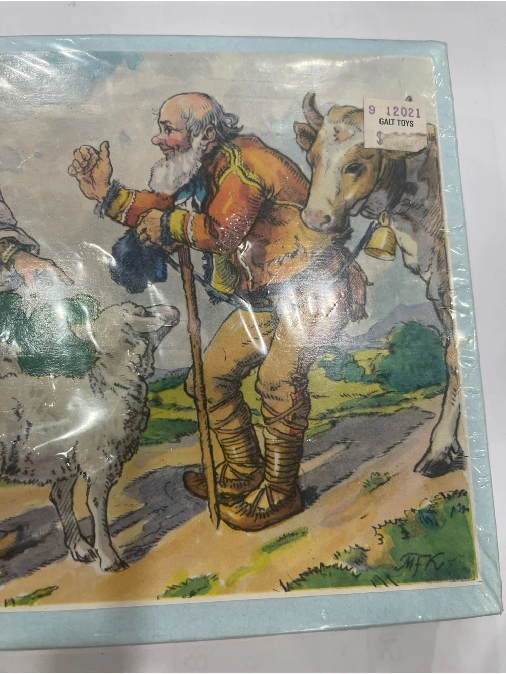 Rare VNTG wooden cube puzzle Czechoslovakia traditional folk  tale illustrations